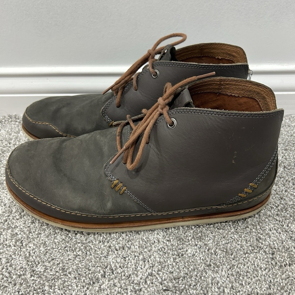 Chaco Mens Thompson Boot Size‎ 12 Gray Leather Chukka Lace Up Lightweight Boots